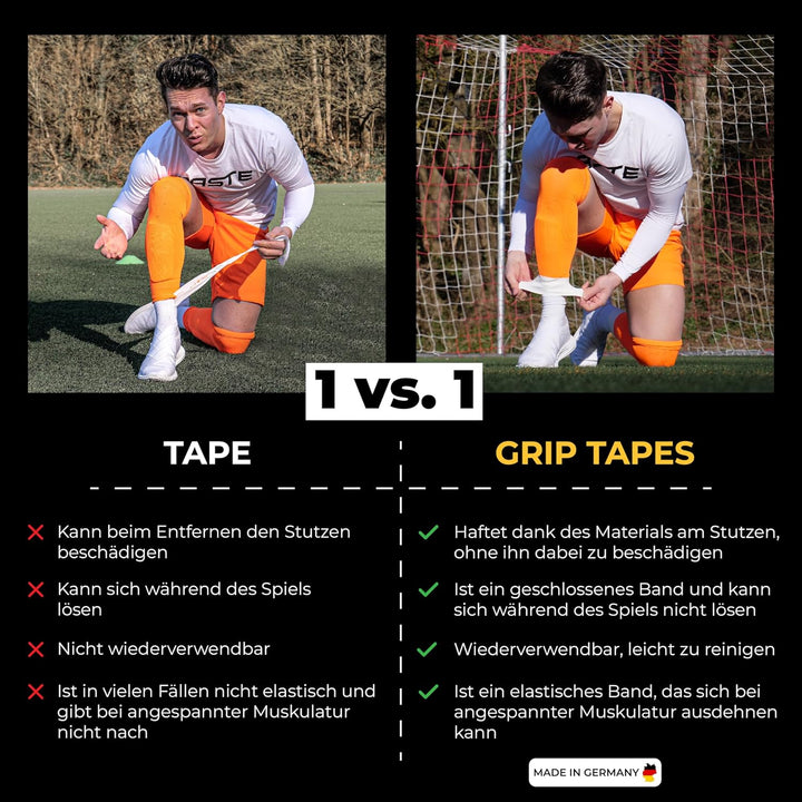 PASTE ® Schienbeinschonerhalter aus Silikon - DAS ORIGINAL - Fussball für Herren, Damen & Kinder Gra