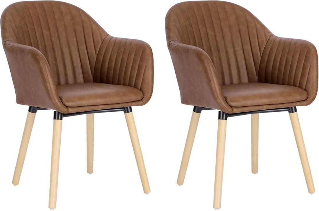 WOLTU Esszimmerstühle BH336br-2 2er Set Küchenstuhl Wohnzimmerstuhl Polsterstuhl Design Stuhl mit Ar
