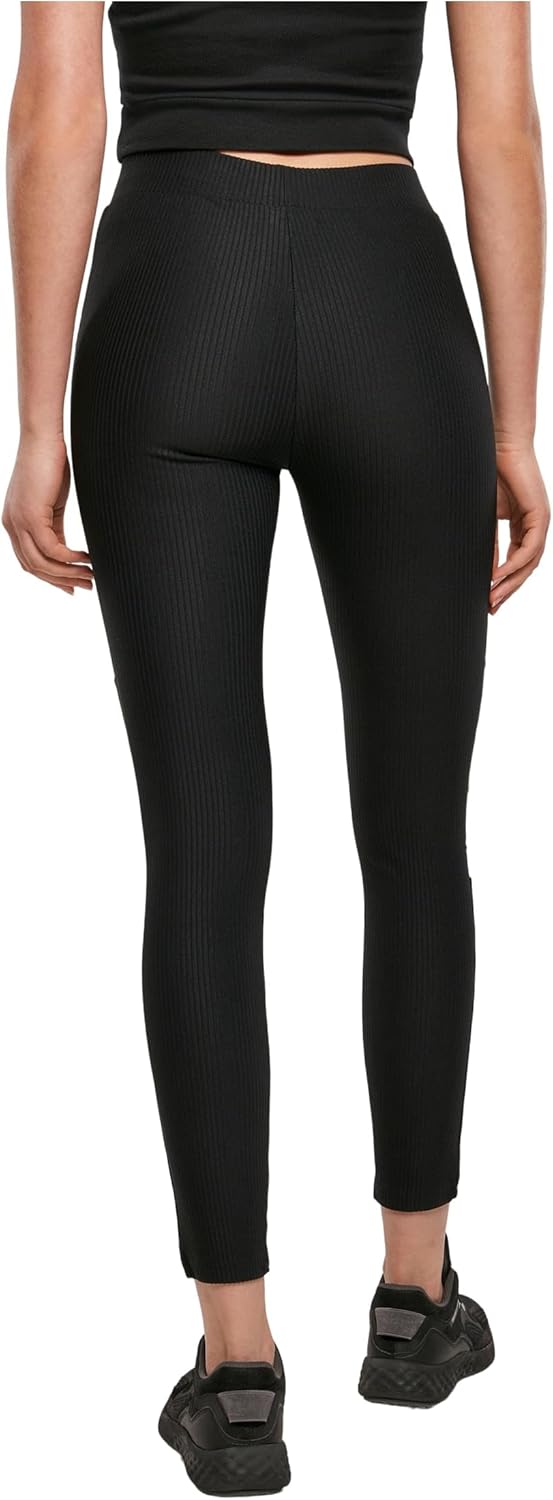Urban Classics Damen Ladies Tech Mesh Rib Leggings M Schwarz, M Schwarz