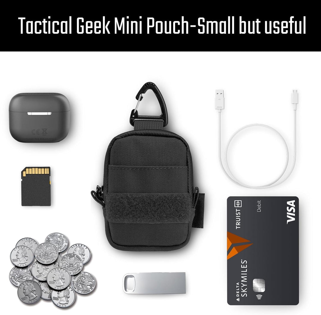 TACTICAL GEEK Storage A6 Mini EDC Organizer - 2-Taschen Premium 500D Cordura Nylon Tasche Für AirPod