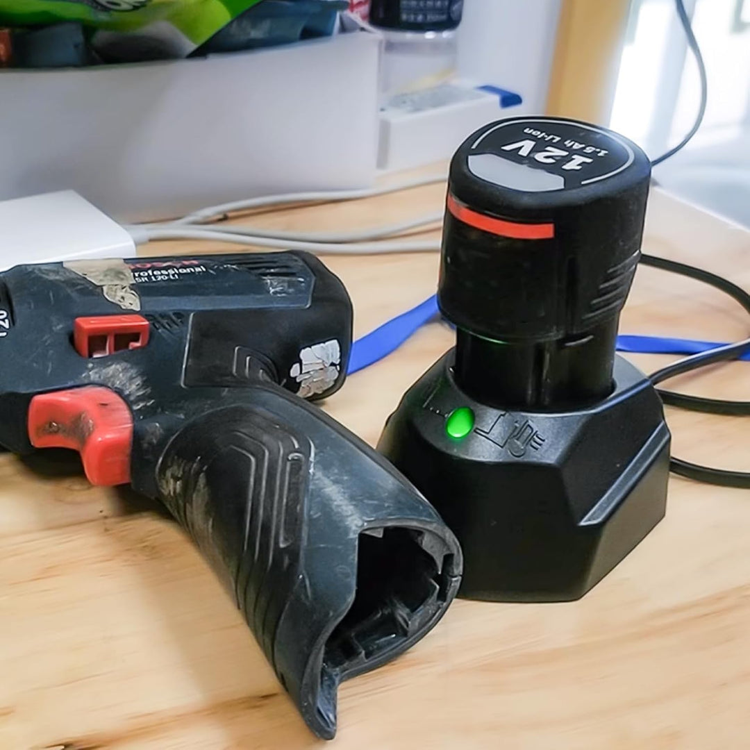 12V Li-ion Ladegerät für Bosch, Professional 10.8V-12V AL1115CV Akkus Schnellladegerät, Akkuschraube