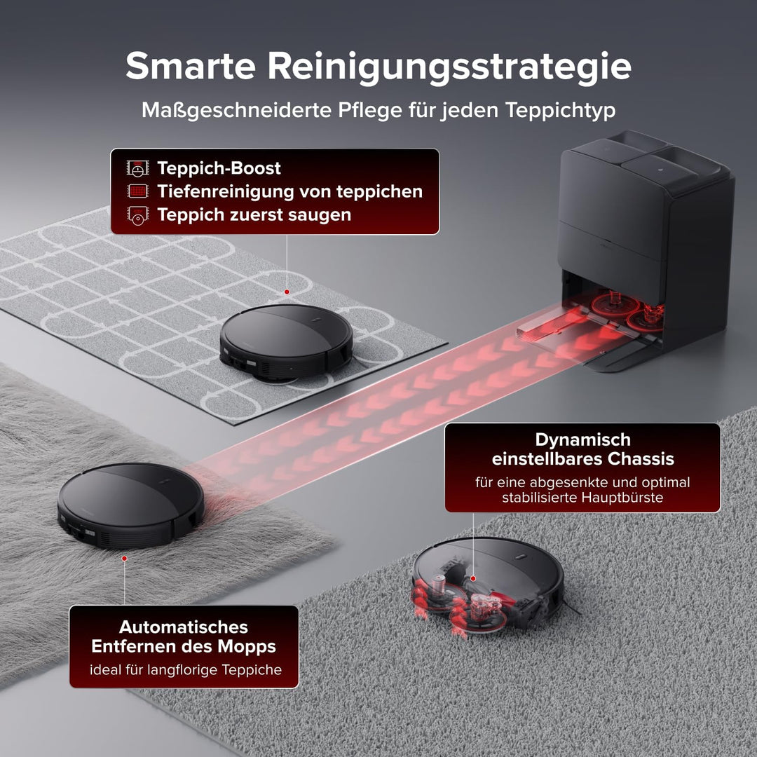 roborock Saros 20 Set Saugroboter mit Wischfunktion&angebbarem Wischmopp, AdaptiLift Chassis 3.0, 36