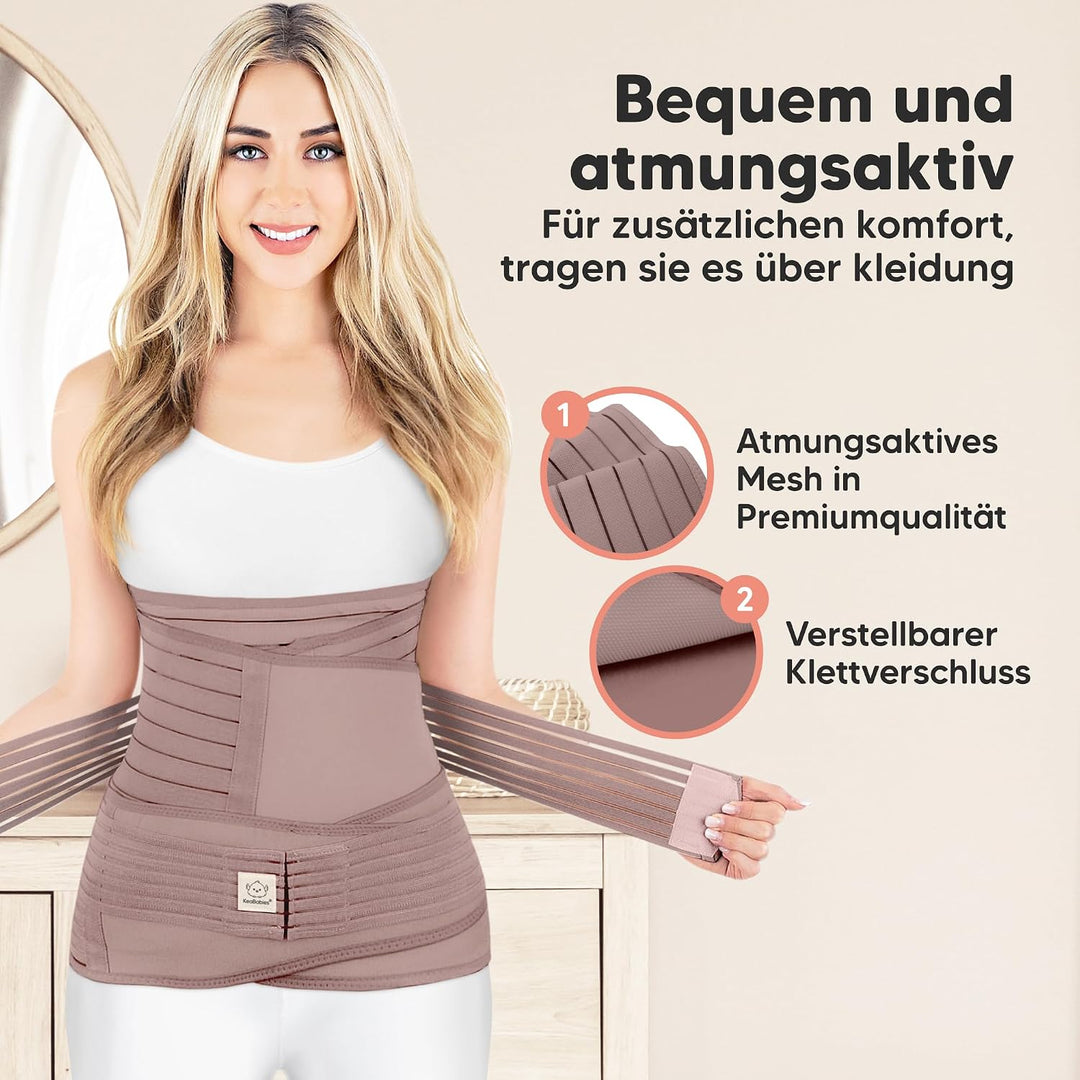 KeaBabies Revive 3 in 1 Postpartum Gürtel für Damen - Bauchgurt nach Geburt Kaiserschnitt, Rückbildu