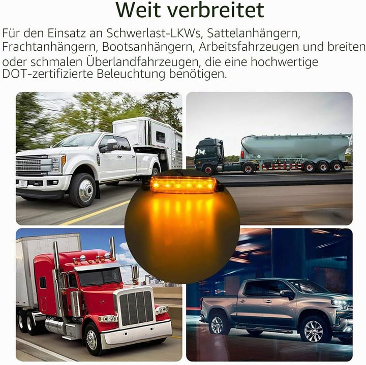 KYYET DC 24 V LED-Seitenmarkierungsleuchten, 6 LEDs, 2835 SMD-Abstand, für LKW, Anhänger, Wohnmobil,