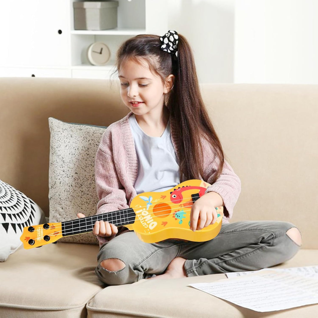 42cm Kindergitarre Mit 4 verstellbaren Saiten Ukulele Gitarre Spielzeug für Kleinkinder Anfänger Jun