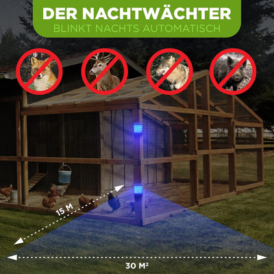 ISOTRONIC Wildschweinabwehr Wolfsvergrämer Waschbär-Schreck Tiervertreiber blaues LED-Licht gegen Wa