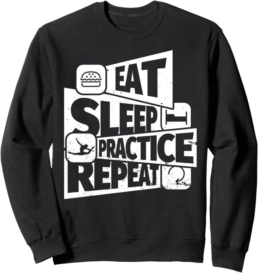 EAT SLEEP Gymnastics REPEAT Lustiges Gymnastik Sweatshirt
