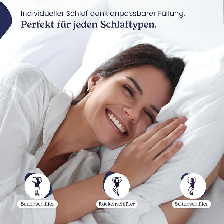 Gentle North Kopfkissen (60x60 cm gross) - 2er Set Kissen für Bett und als Dekokissen - Mit Reissver
