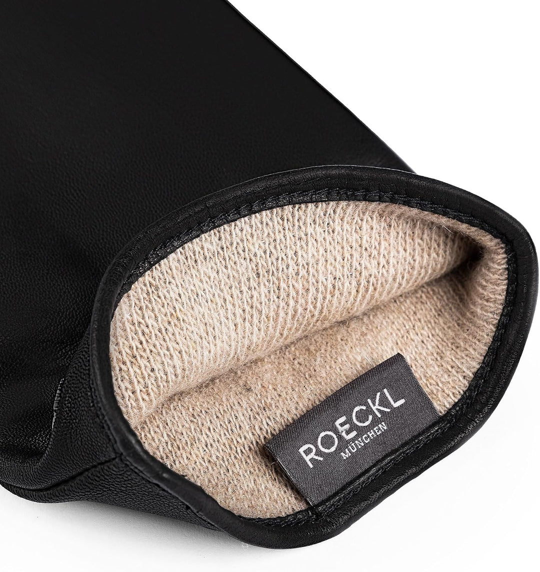 Roeckl Damen Handschuhe Classic, Einfarbig 7.5 Schwarz (Black 000), 7.5 Schwarz (Black 000)