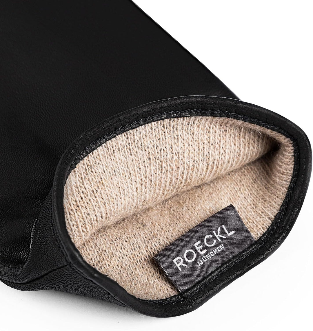Roeckl Damen Handschuhe Classic, Einfarbig 7.5 Schwarz (Black 000), 7.5 Schwarz (Black 000)