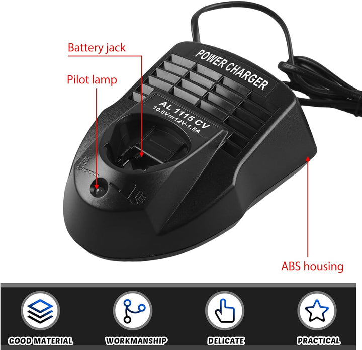 12V Akku Ladegerät für Bosch, Li-ion Ladegerät für Bosch Professional, AL1115CV Akkus Schnellladeger