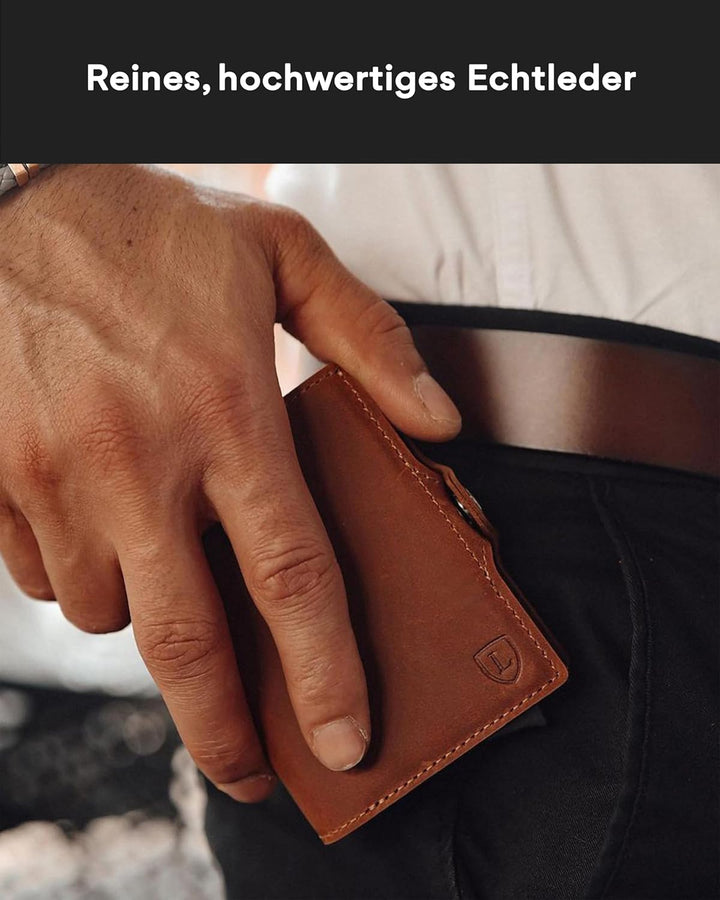 Lederhand Swipe Classic – Premium Echtleder Geldbörse handgemacht für Herren und Damen Portemonnaie