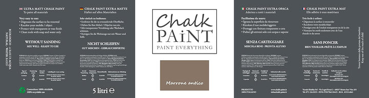 Chalk Paint Everything® Marrone Antico Kreidefarbe Wasserbasis für Alle Oberflächen einfach zu verar