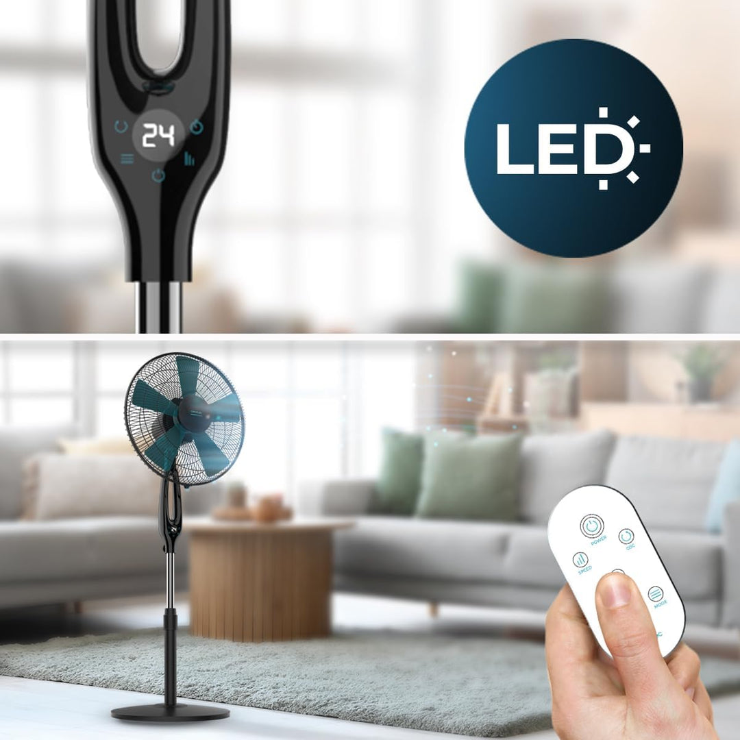 Cecotec Standventilator EnergySilence 560 Max Smart 45 W, 16 Zoll Durchmesser, 5 Flügel, 12-Stunden-