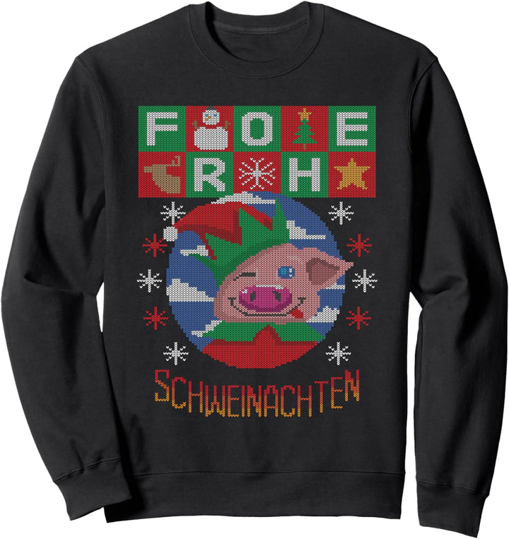 Frohe Schweinachten Weihnachten Schwein Ugly Sweater Witzig Sweatshirt