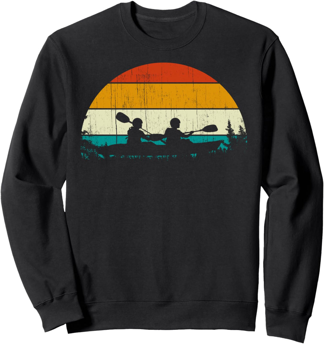 Vintage Retro Style Pine Tree Kayak Lover Gifts Kayaking Sweatshirt