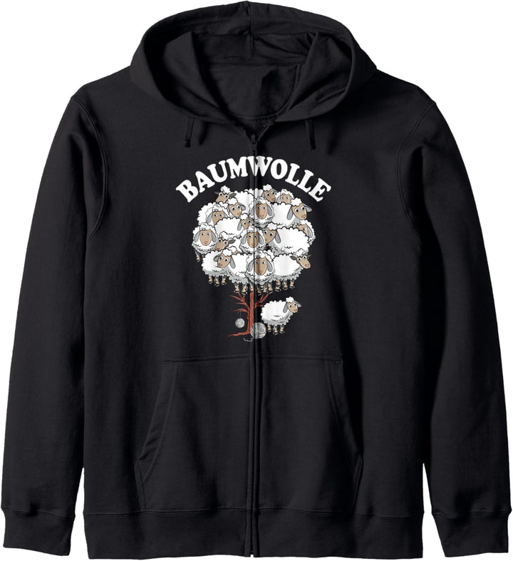 Baumwolle Schaf Schafe Schlafen Stricken Wortspiel Fun Kapuzenjacke