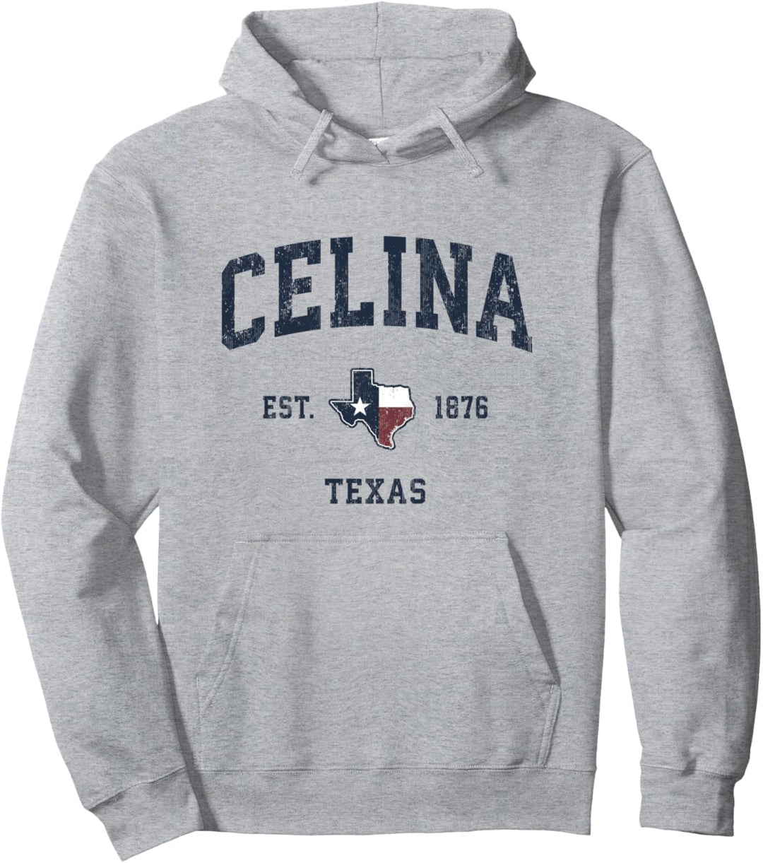 Celina Texas TX Vintage Bundesstaatsflagge Sports Navy Pullover Hoodie