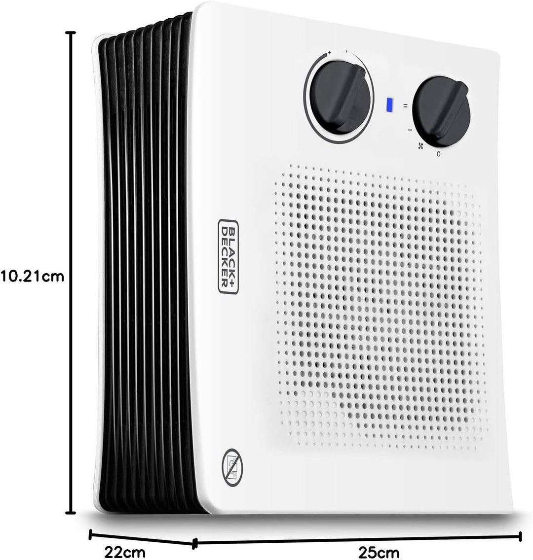 BLACK+DECKER Heizlüfter | BXSH2001E | 2000W | 2 Wärmeleistungen | Belüftungsfunktion | Regulierbares