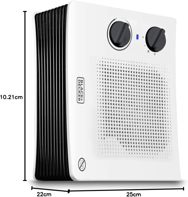 BLACK+DECKER Heizlüfter | BXSH2001E | 2000W | 2 Wärmeleistungen | Belüftungsfunktion | Regulierbares