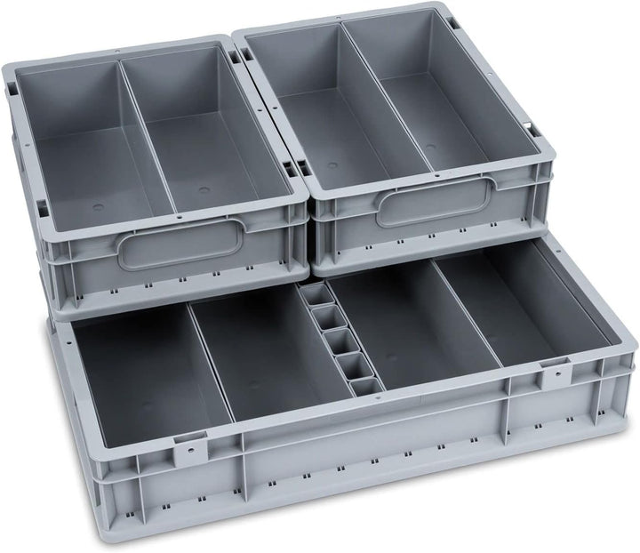 SuperSparSet 10x NextGen Einsatzkästen | HxBxT 6x36,5x13,3cm | 2,7 Liter | Grau | Einsatzkasten, Eur