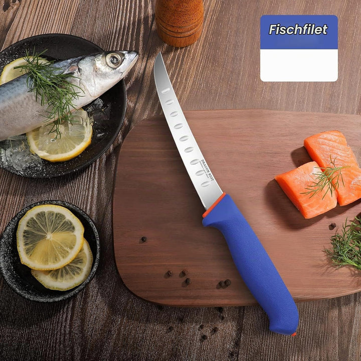 DRAGON RIOT Ausbeinmesser profi, 6 Zoll Fleischmesser Flexibel Metzgermesser, Grillmesser scharf Fle