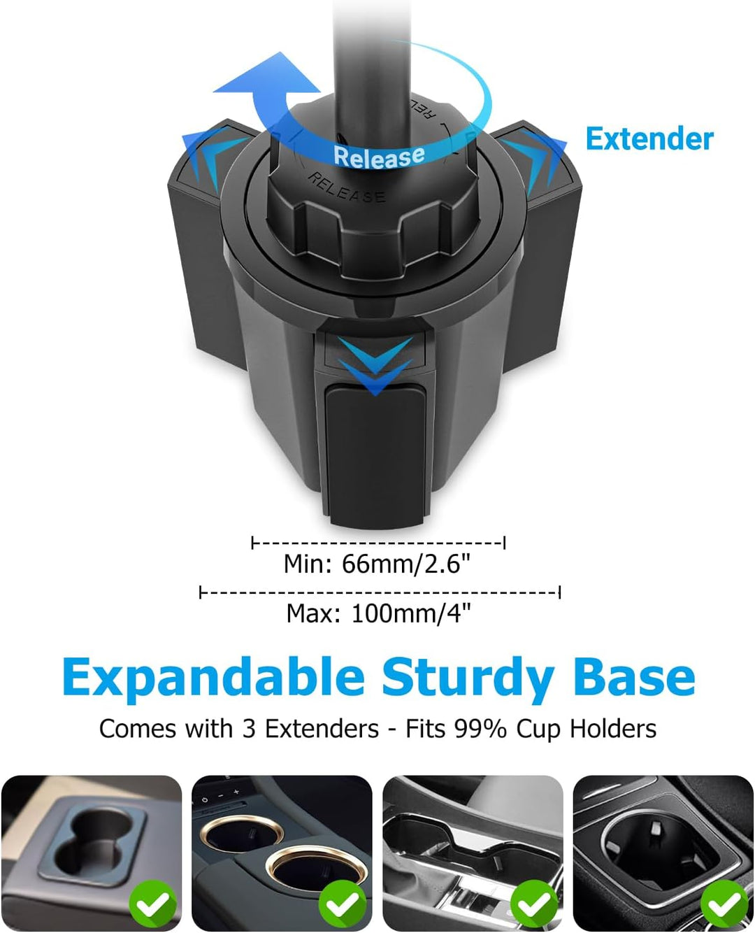 Flexibel Tablet Halterung Getränkehalter Auto [Aluminium Verstellbarer Magic Arm] KFZ LWK Wohnmobil