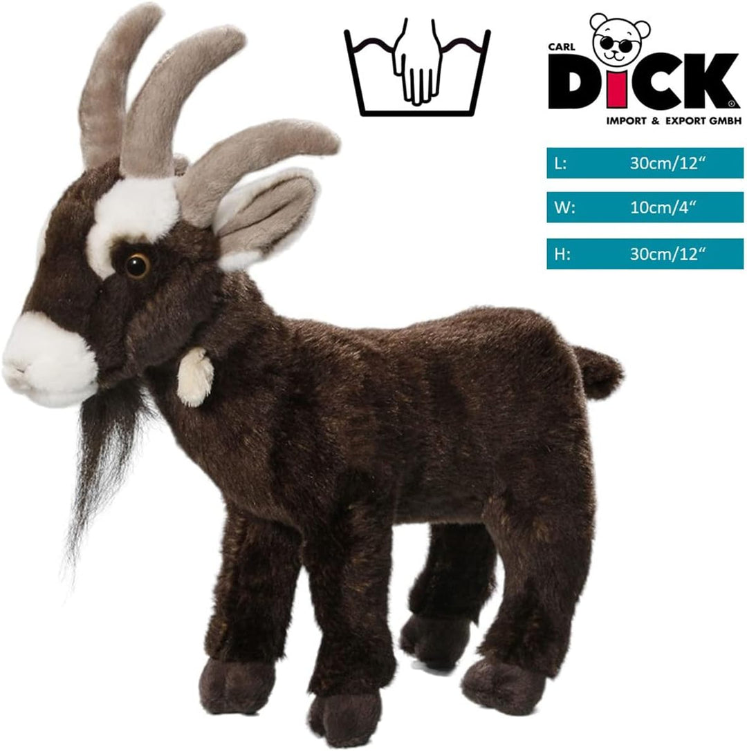 Carl Dick Ziege, Vierhornziege, Plüschtier, Kuscheltier ca. 30cm lang, 30cm hoch 2932 Zi - Braun, Zi