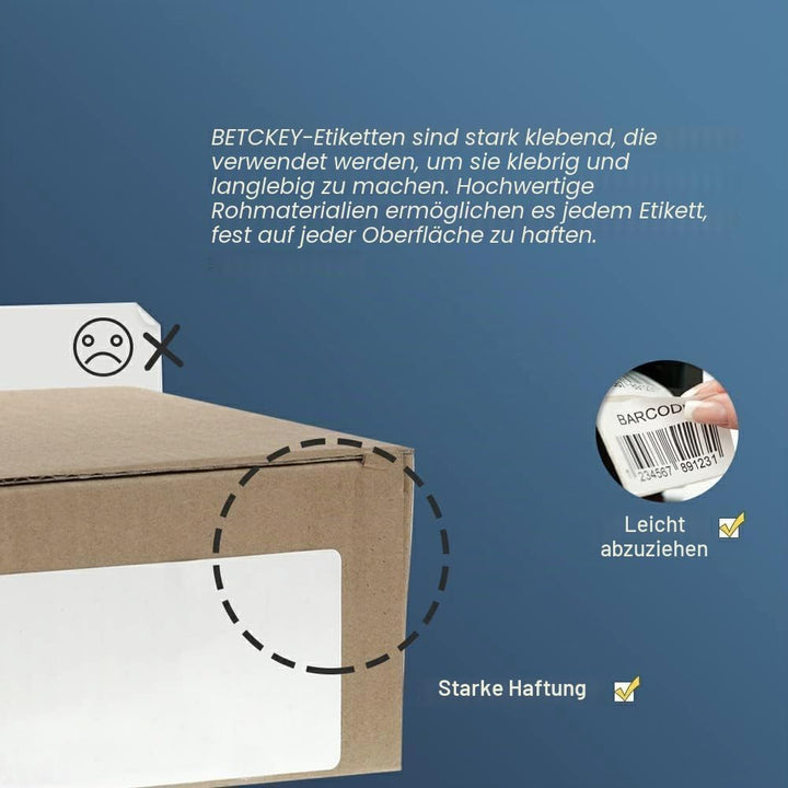 BETCKEY - 10 Rollen DK-22205 Endlosetiketten (Papier) Kompatibel mit Brother, 62mm x 30.48m, 10 Etik