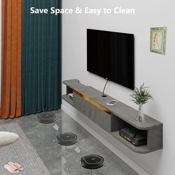 Pmnianhua TV Lowboard Hängend, TV Schrank Hängend, Wand befestigter schwimmender TV-Ständer Unterhal