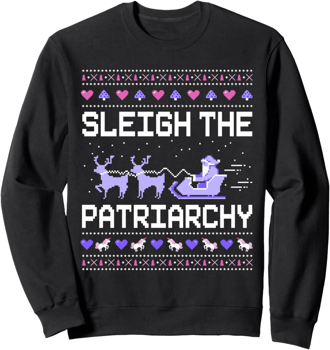 Schlitten The Patriarchy Feminist Feminism Ugly Christmas Sweatshirt