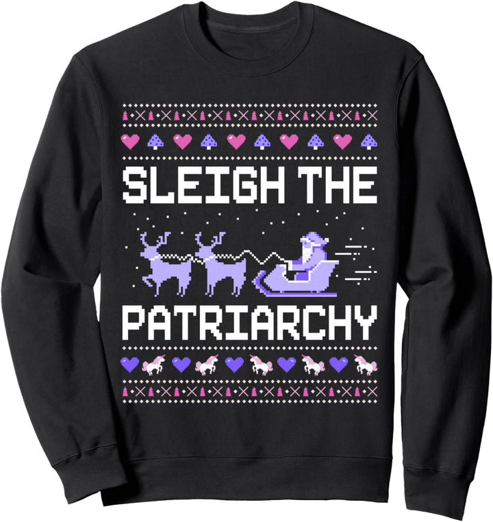 Schlitten The Patriarchy Feminist Feminism Ugly Christmas Sweatshirt