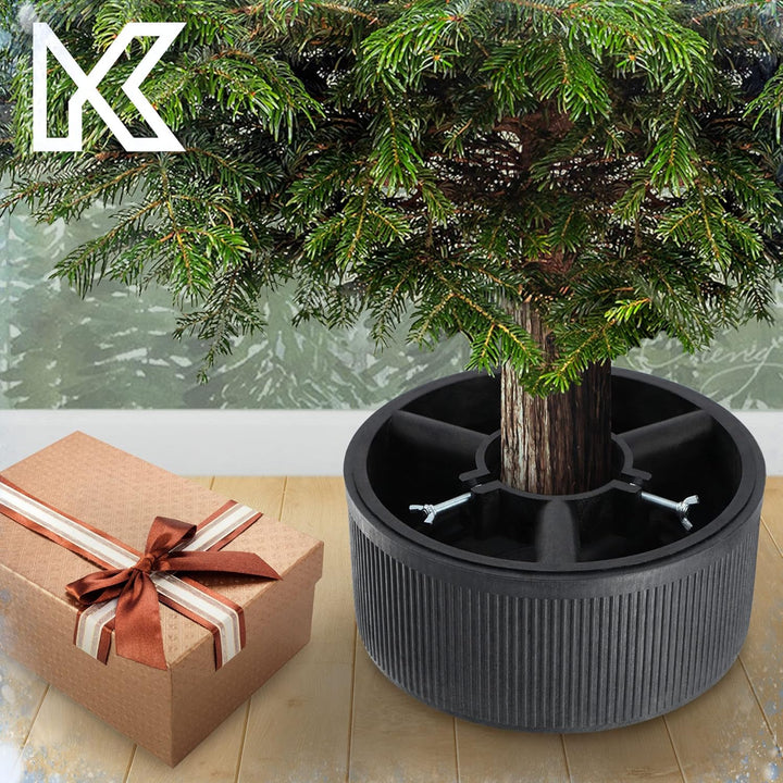KADAX Weihnachtsbaumständer, Christbaumständer aus recycelten Kunststoff, Tannenbaumständer für eine