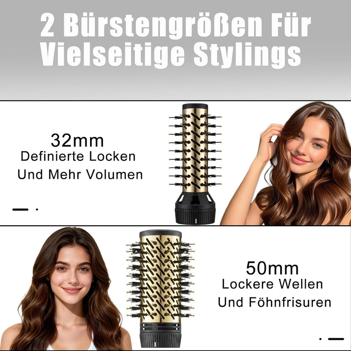 VGR 480 Rundbürste Profi 2 in 1 Föhnbürste Mit 32mm 50mm Für Salon, Schwarz | Rundbürstenföhn Mit Au