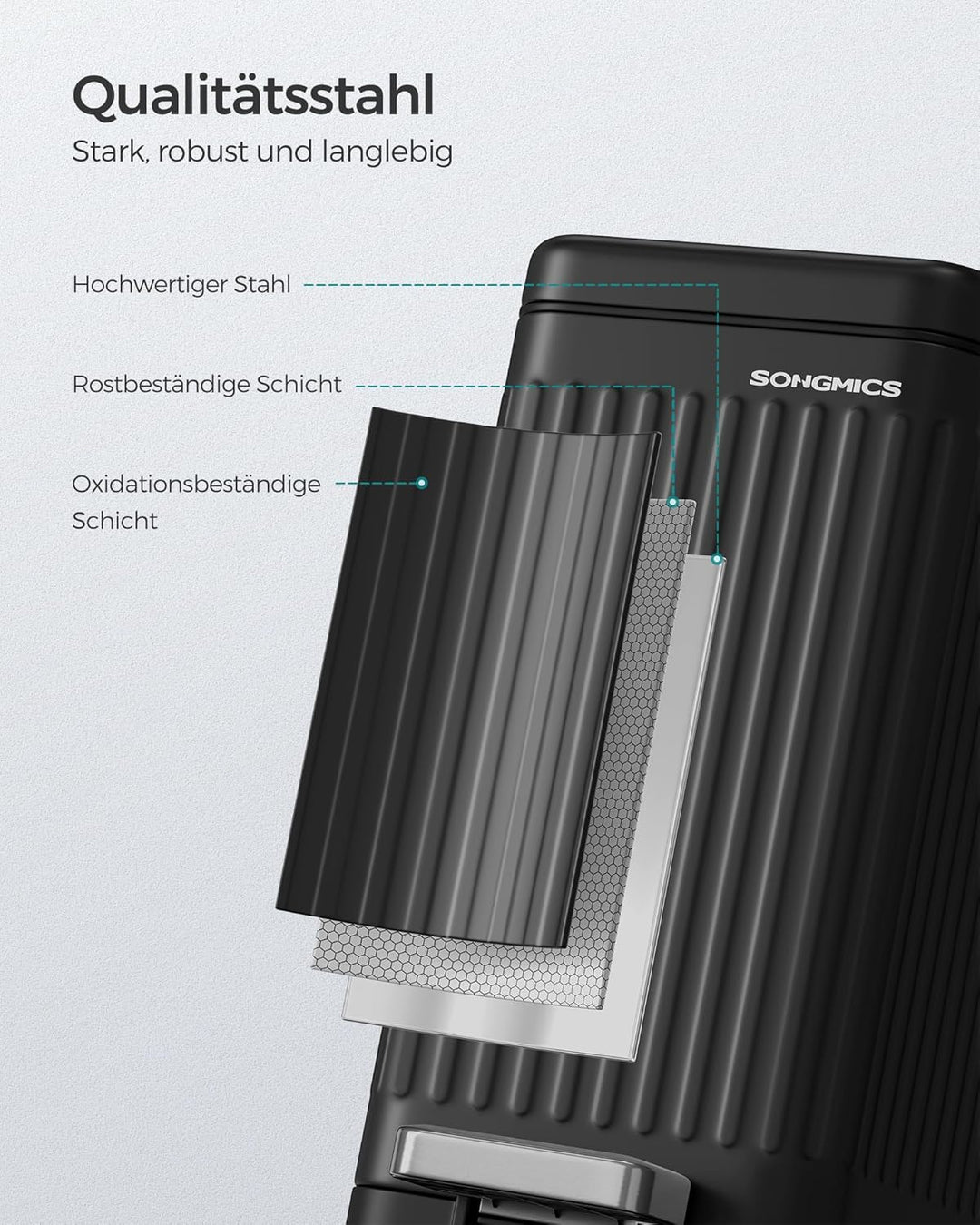 SONGMICS Kosmetikeimer, 10 Liter, Mülleimer Bad, mit Deckel, Tretmülleimer, Abfalleimer klein, schma