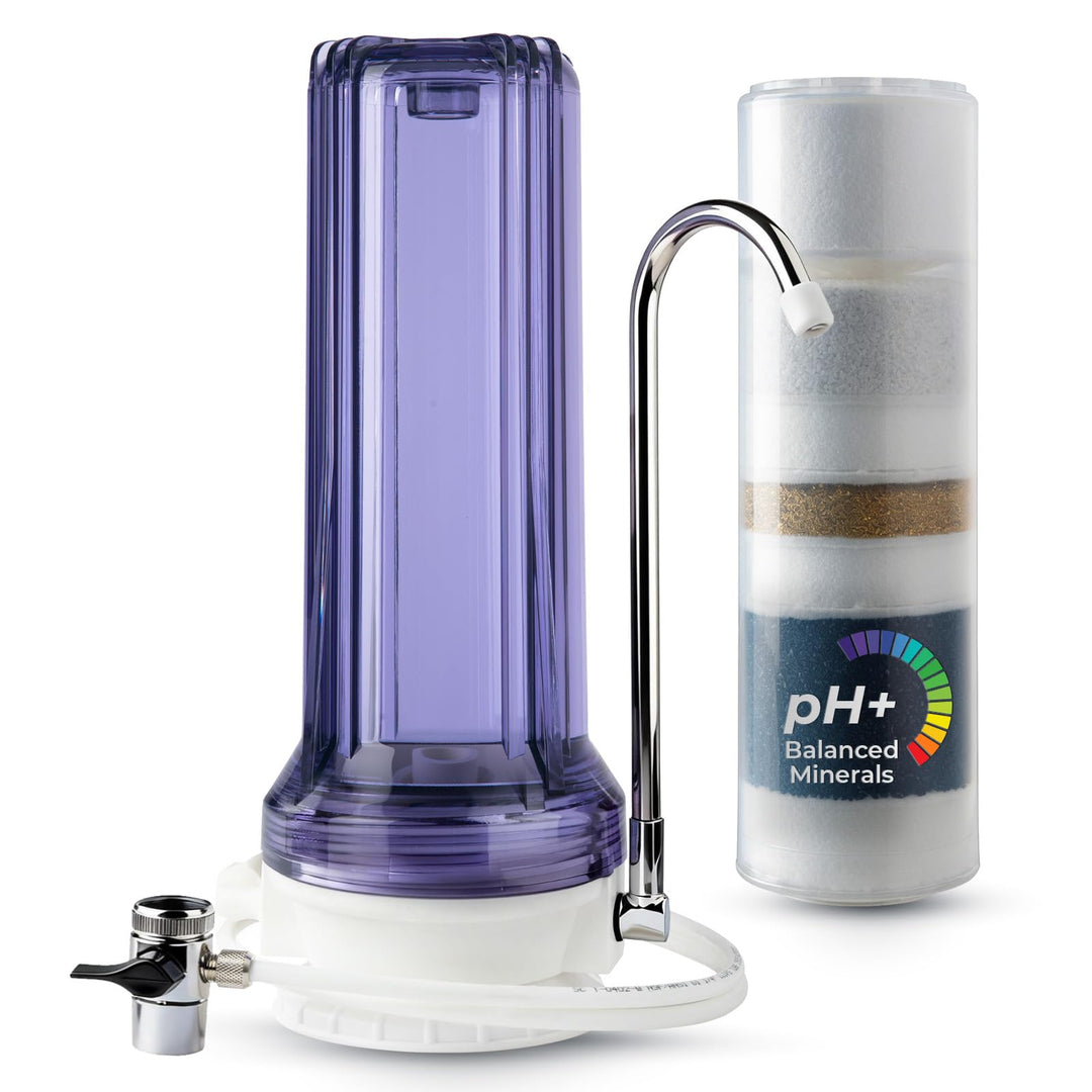 iSpring CT10-CL Mehrstufiges Aufsatzfiltersystem für Trinkwasser, Wasserfilter mit vielseitigem Wass