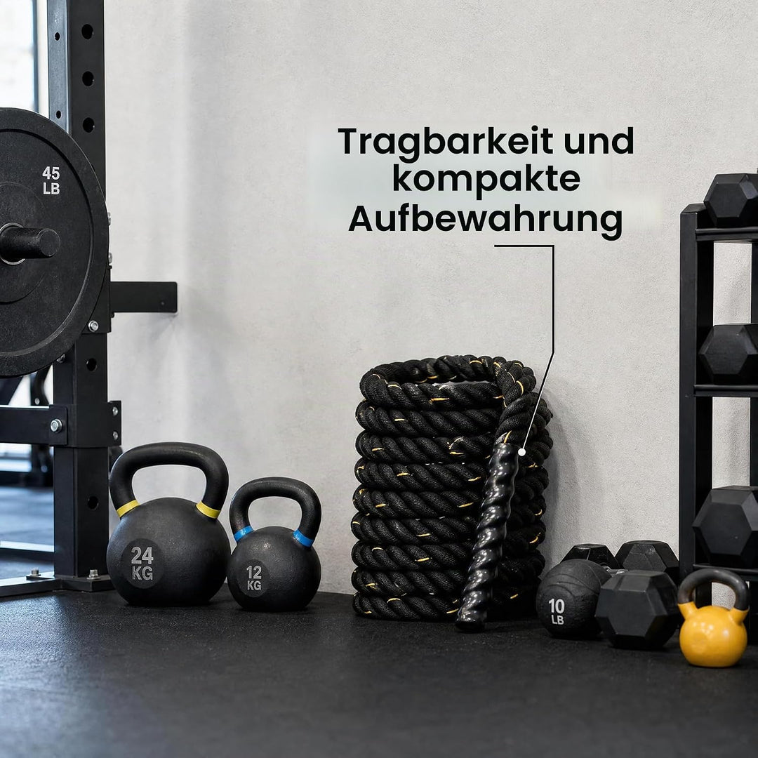 Signature Fitness Battle Rope Poly Dacron 3,8 cm Durchmesser Poly Dacron 9,2 m, 12,4 m, 15,2 m Länge