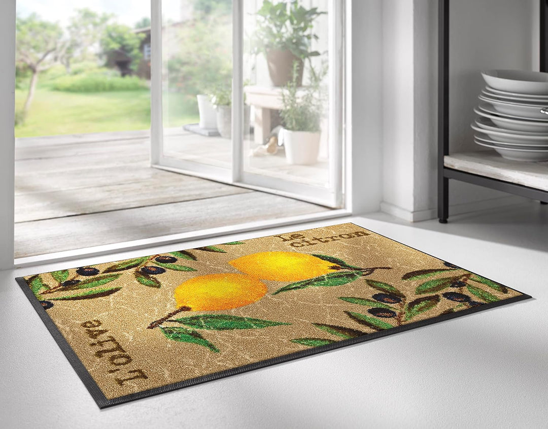 wash+dry Fussmatte, Le Citron 50x75 cm, innen und aussen, waschbar, 50x75 cm