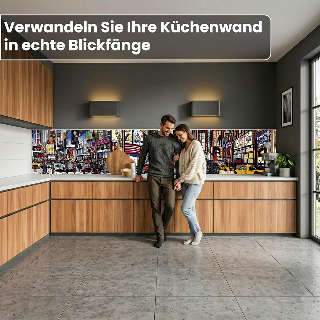 Küchenrückwand Folie selbstklebend Times Square | Klebefolie - Dekofolie - Spritzschutz für Küche |