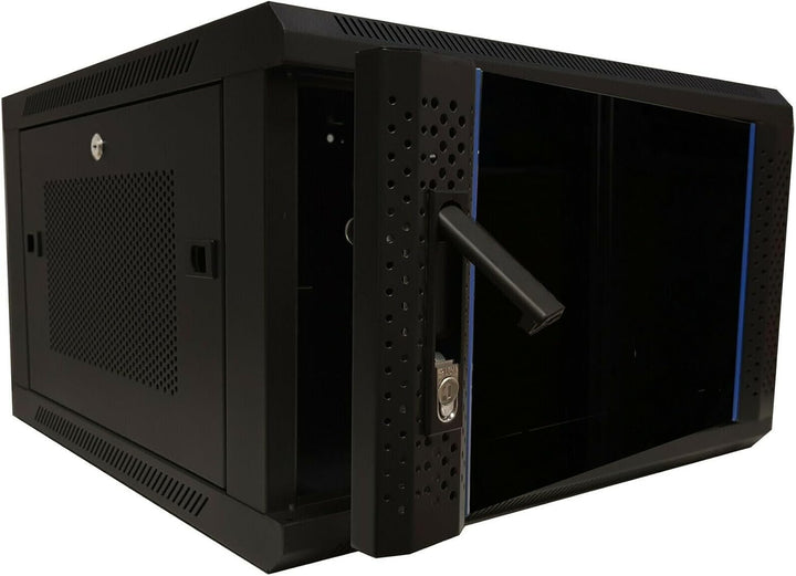 DSIT 6HE Serverschrank - 19 Zoll Wandgehäuse mit Glastür und Perforierte Seitenwände (BxTxH) 600 x 6