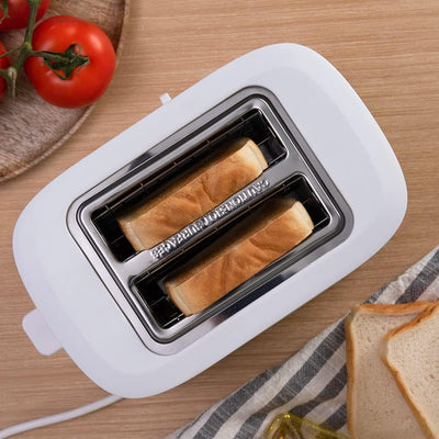 Cecotec Toaster Toast&Taste 9000 Doppel White aus Plastik mit 2 extra breiten kurzen Schlitzen Weiss