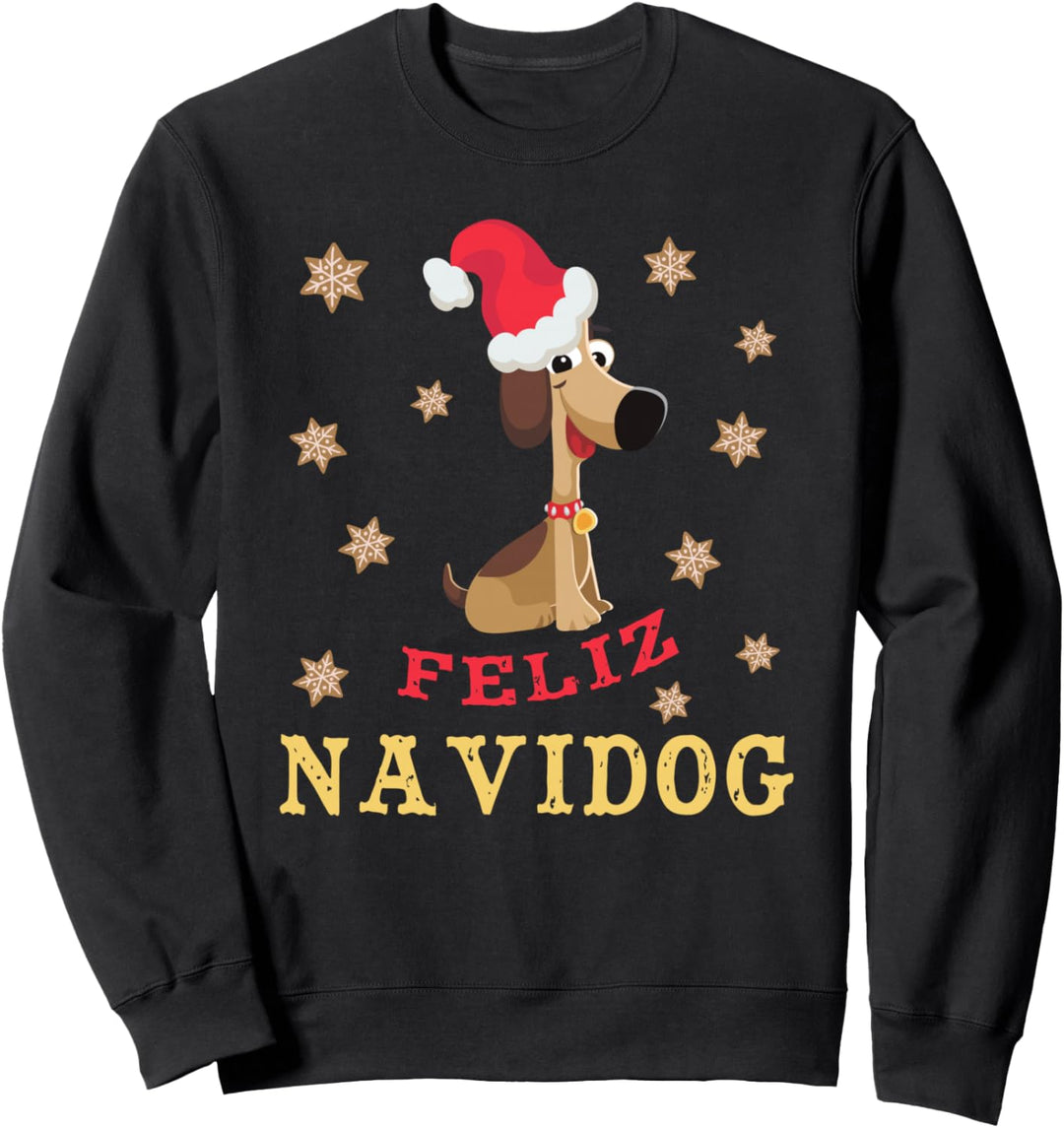 Feliz Navidog - Feliz Navidad - Hund Weihnachten Sterne Sweatshirt