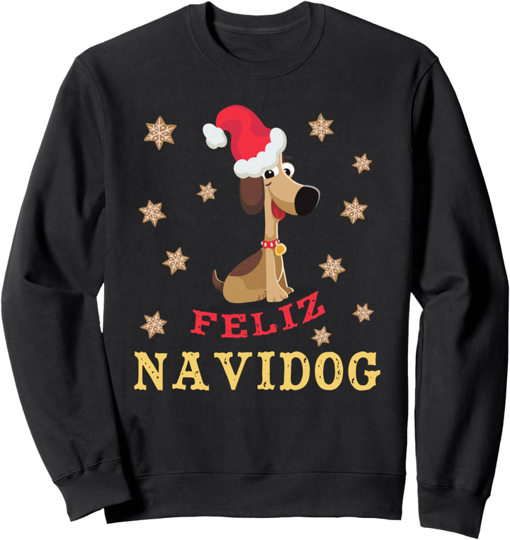 Feliz Navidog - Feliz Navidad - Hund Weihnachten Sterne Sweatshirt