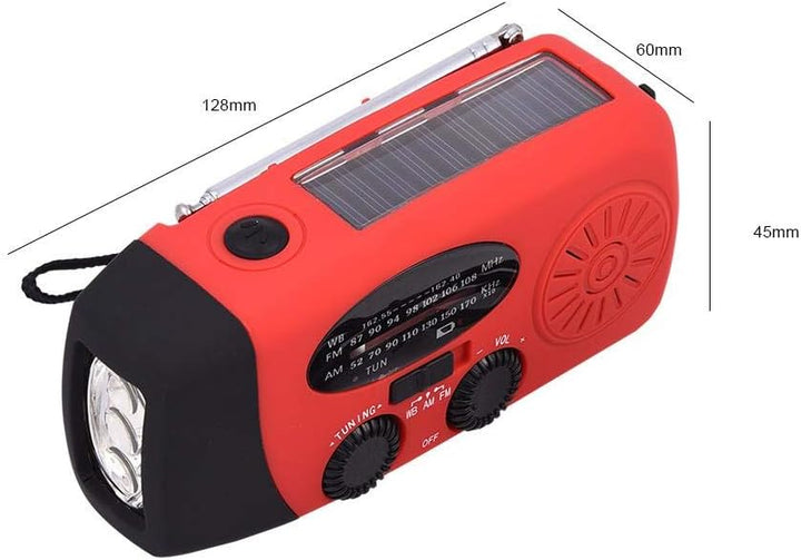 Solar Radio,AM/FM/NOAA Kurbelradio Solarradio Wiederaufladbare Dynamo Radio mit LED Taschenlampe,Han