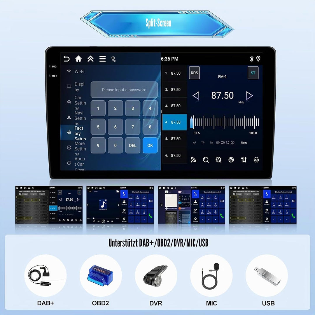 Android 15, 4G+128G CAMECHO Autoradio für Hyundai I30 2006-2011 mit Wireless Carplay Android Auto, 9