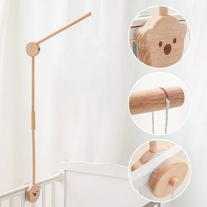 Mobile Halterung Holz,Baby Mobile Halterung für Babybett,Verstellbarer Mobile Halterung Wickeltisch
