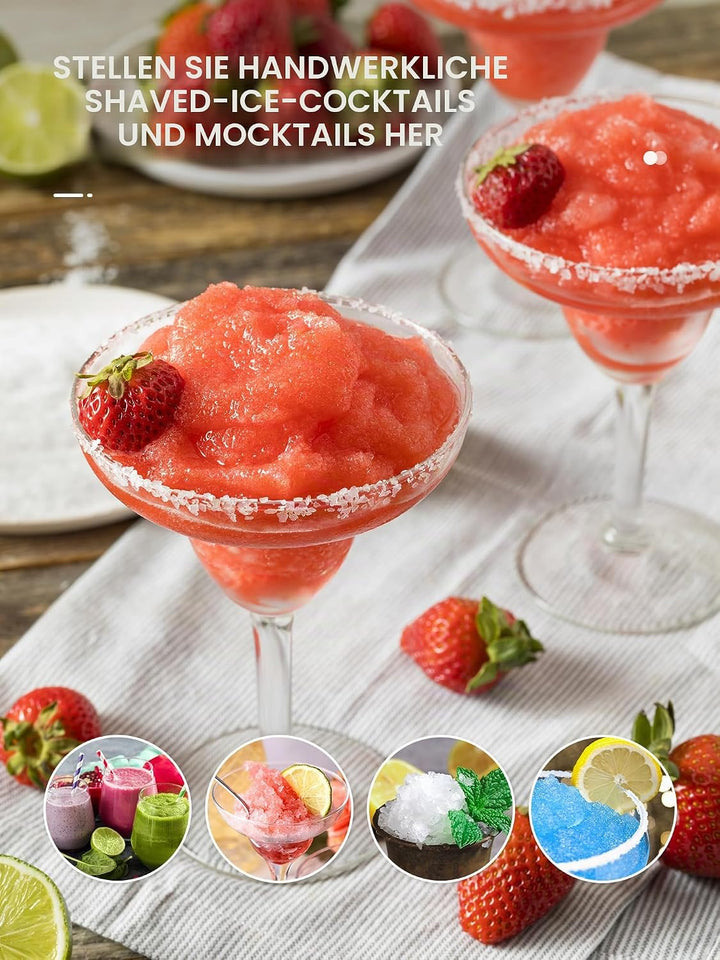 Reemix Elektrische Shaved Ice Maschine – Profi-Edelstahlklingen für Snow Cones &amp; Slushies – Rutschfe