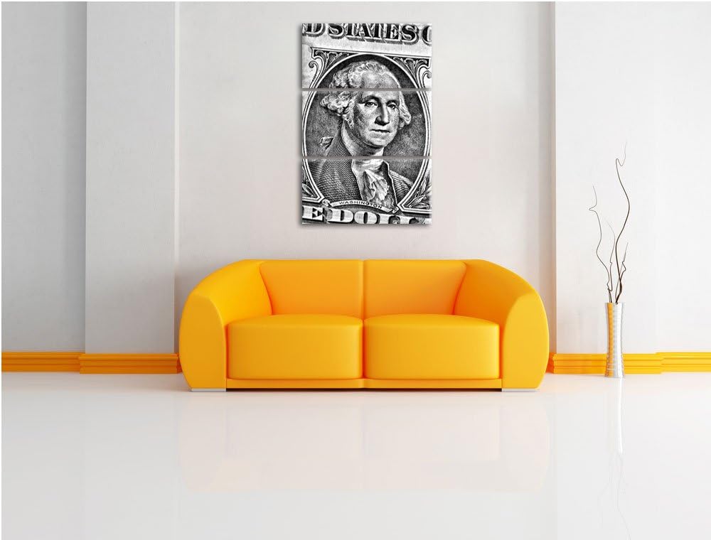 Pixxprint Geldschein Dollar als Leinwandbild - Grösse: 3-Teilig (120x80cm) - Wandbild - Kunstdruck -