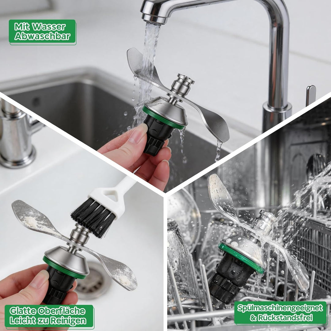 SelfTek Teigmesser für Thermomix TM7 TM6 TM5 - Edelstahl Teigmesser Ersatz für Thermomix, Sanftes Kn