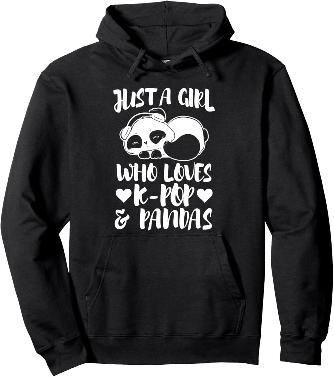 Nur ein Mädchen, das K-Pop & Pandas Merch liebt Pullover Hoodie
